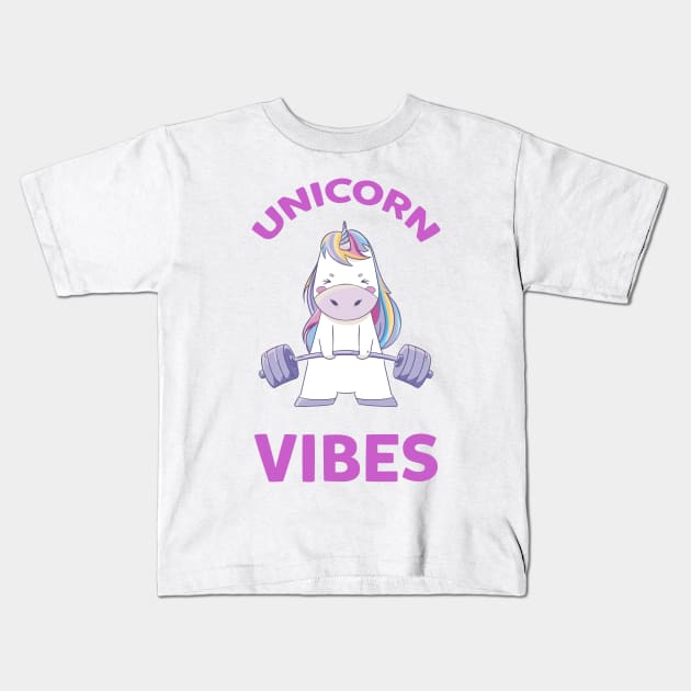 Strong Unicorn Gym Powerlifter Squat Kids T-Shirt by pabrun